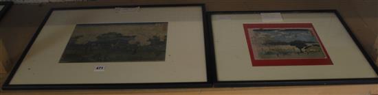 Two Hiroshige woodblock prints